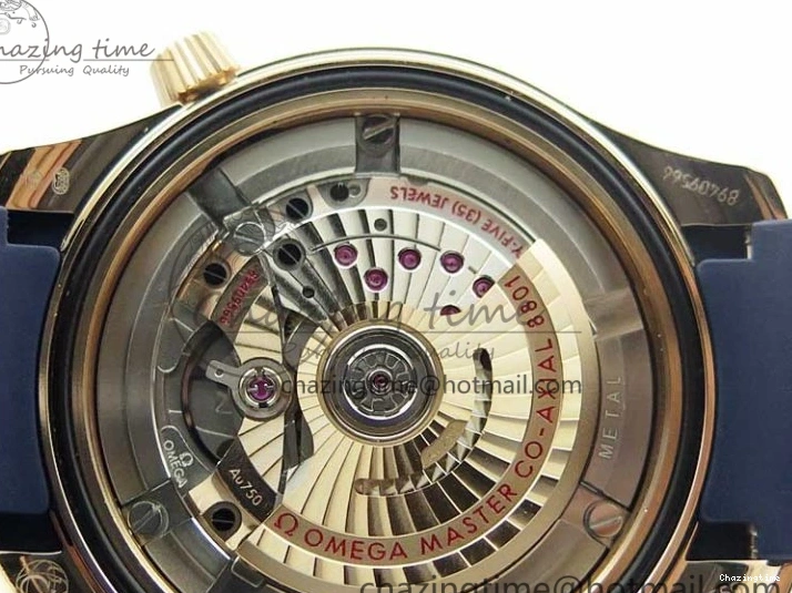 0322 2018 Seamaster Diver 300M RG Blue Ceramic VSF 1:1 Best Edition Blue Dial on Blue Rubber Strap A WeatherProof 7914